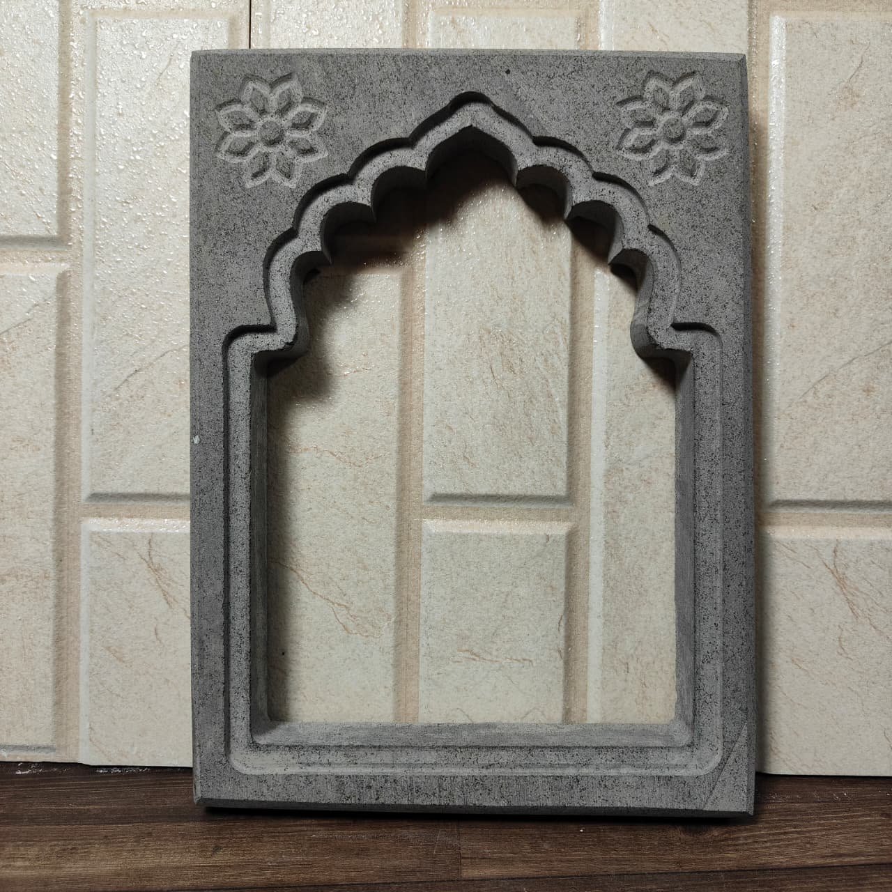 12 inch Big Black Basalt Stone Divli Frame | Traditional  Divli Frame (L9 × W1.5 × H12 inch)